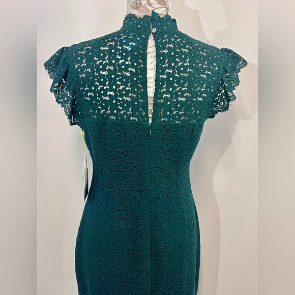 CECE Hunter green lace mini dress size 4. - Picture 5 of 13